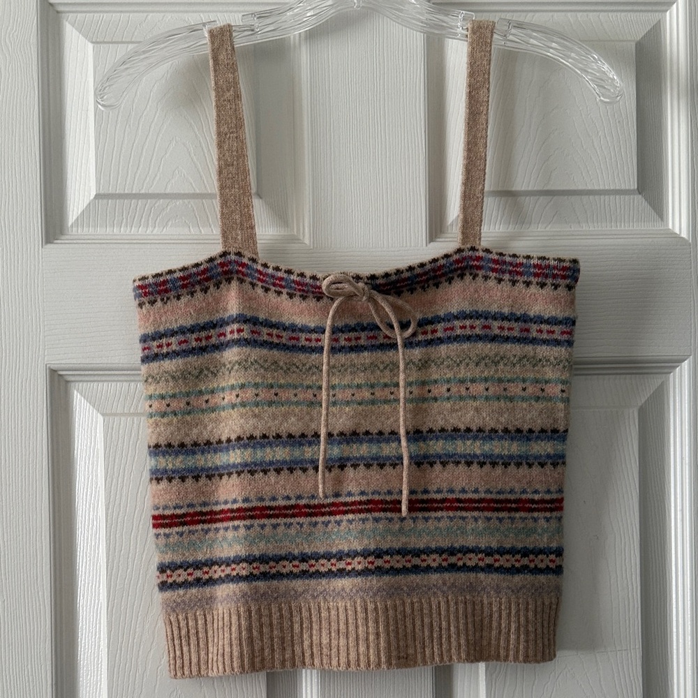 90’s Ralph Lauren Wool Fair Isle Cropped Tank Size Small